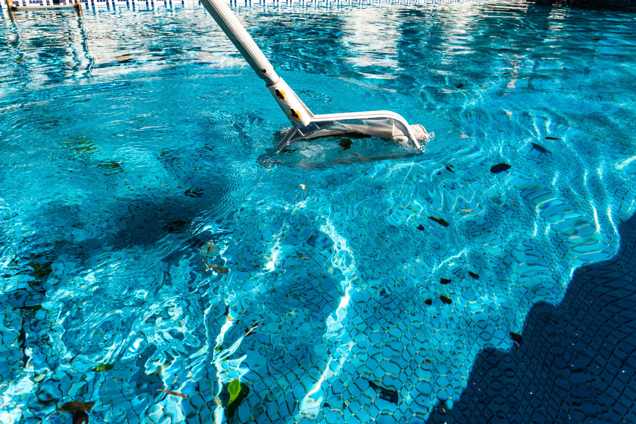 a pool with a pool cleaner